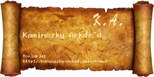 Kaminszky Arkád névjegykártya